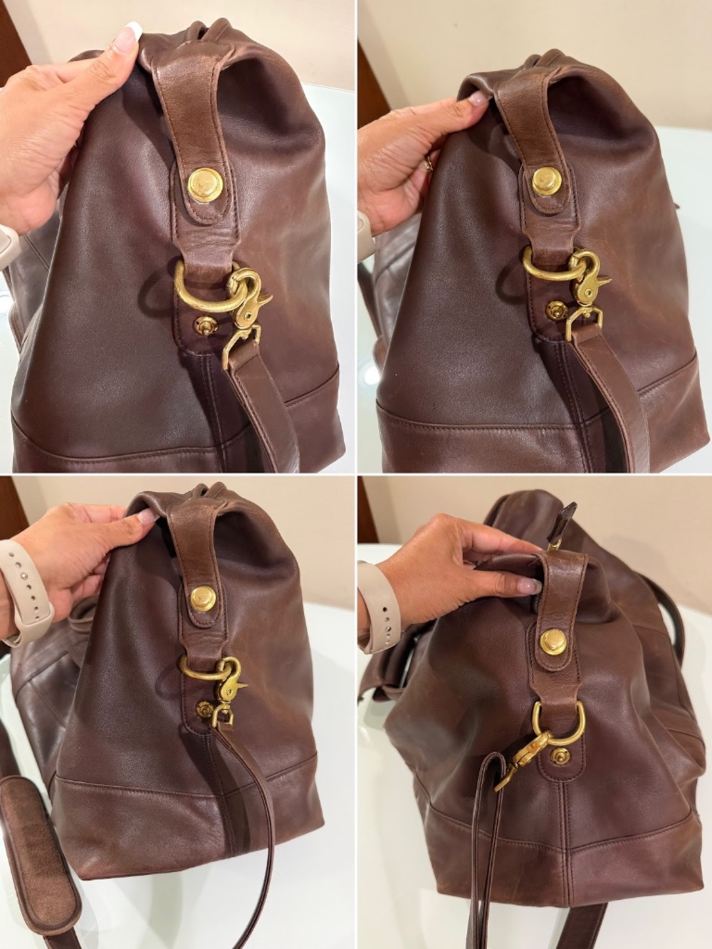 Vintage Coach Brown Leather Large Travel Weekender Duffle Bag Style 0502 - Picture 7 of 16